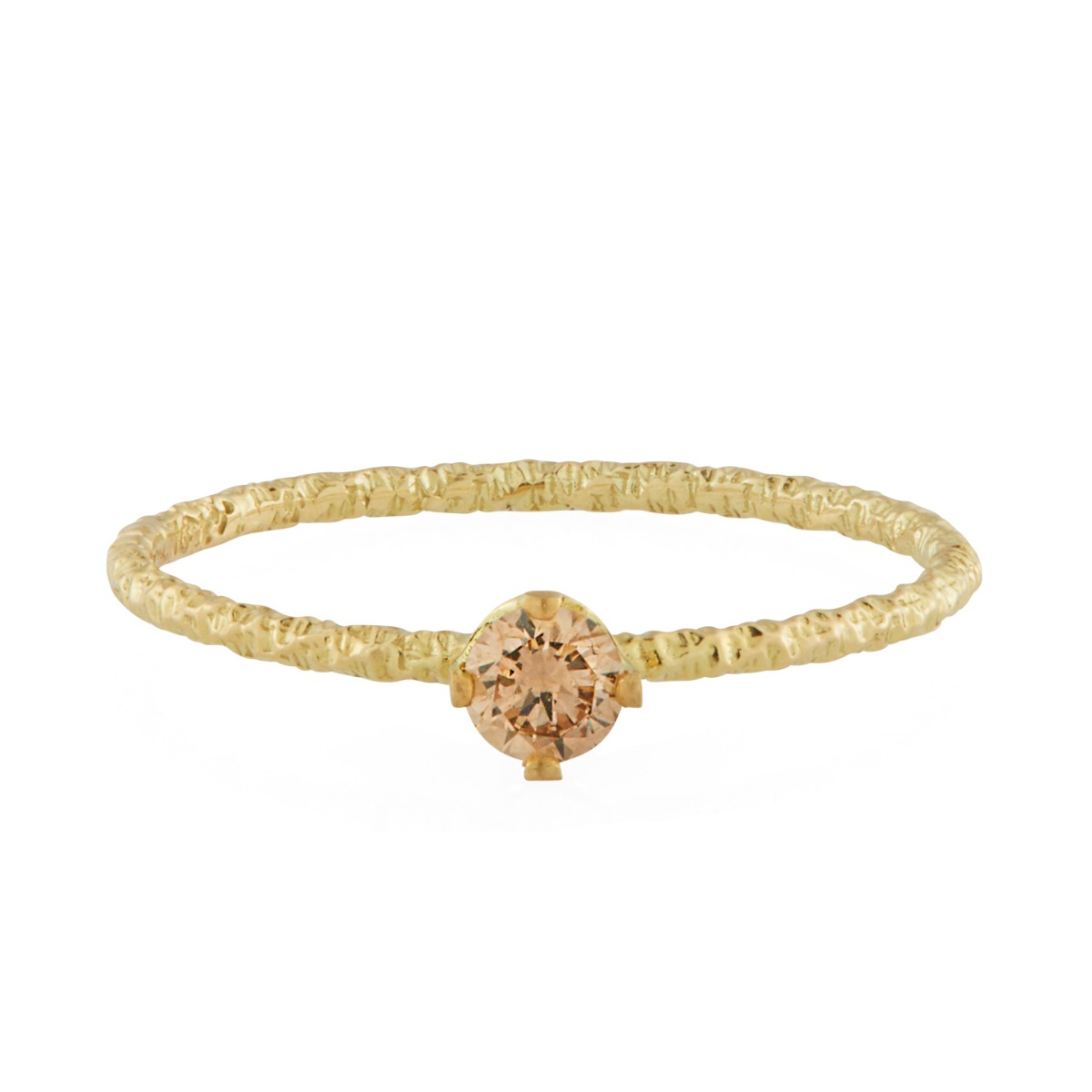 Catbird Homespun Solitaire in champagne diamond and 14k yellow gold, from $4,438