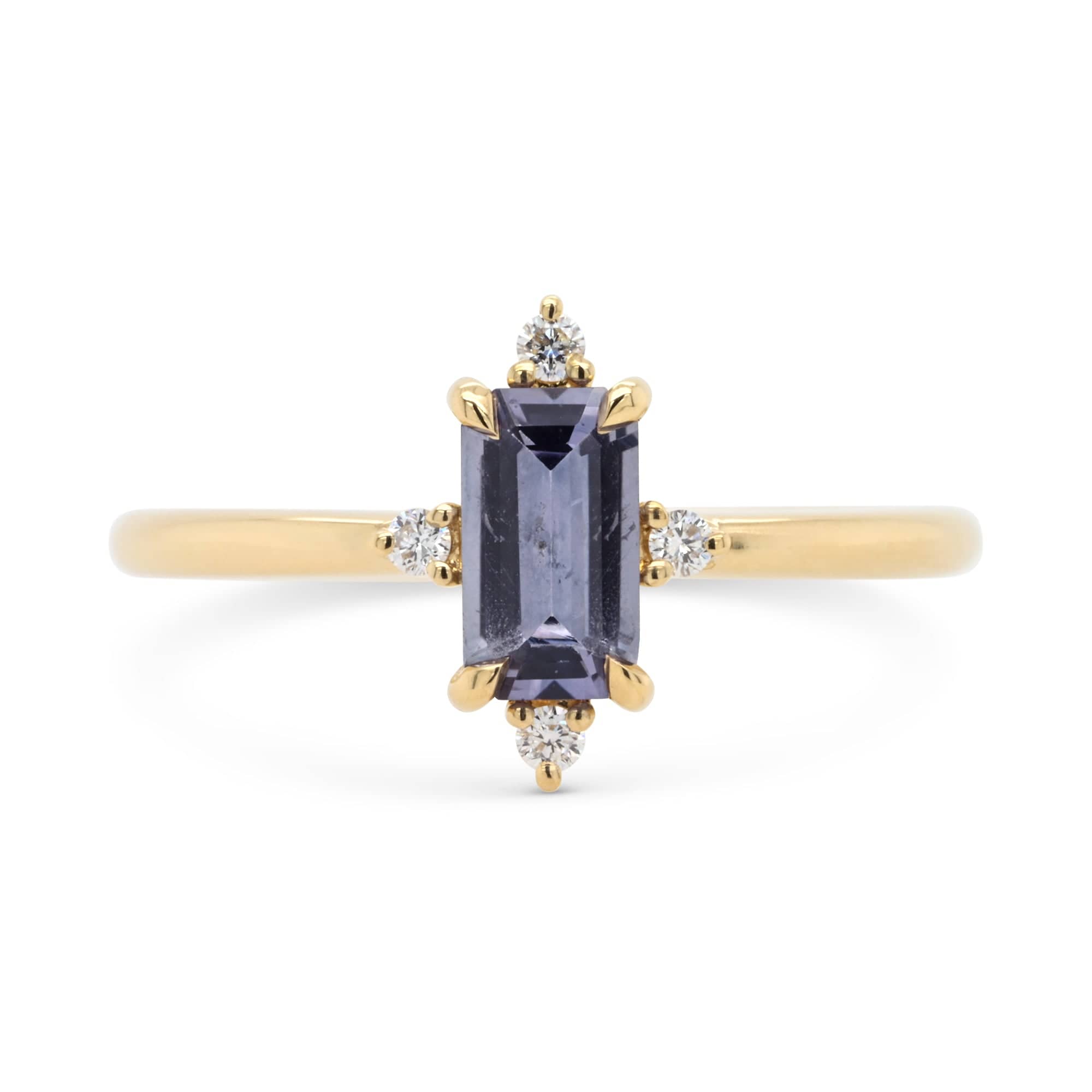 Roma lavender sapphire compass-set engagement ring by Valerie Madison
