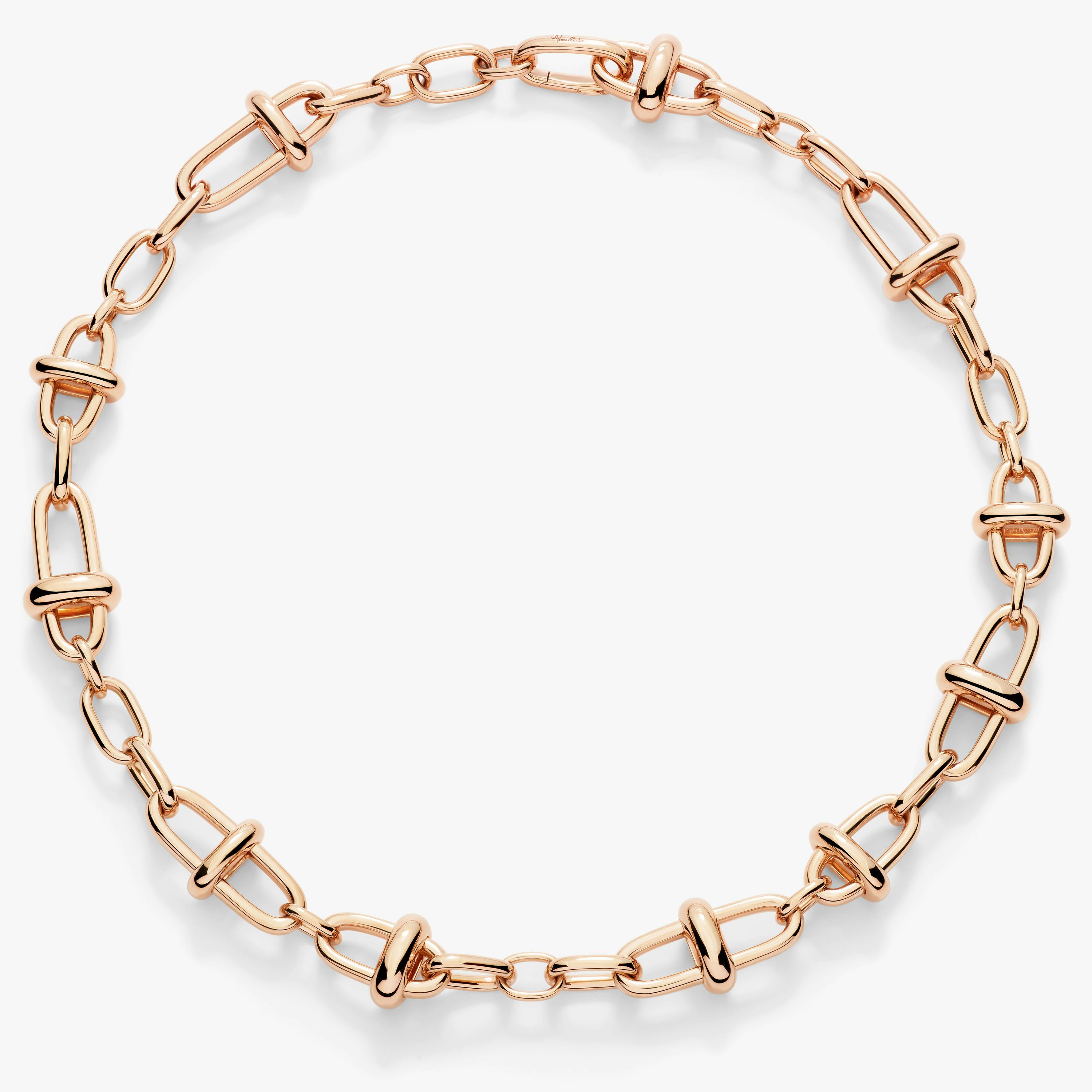 A heritage Italian solid 18k rose gold chain-link necklace, the price of real heritage gold